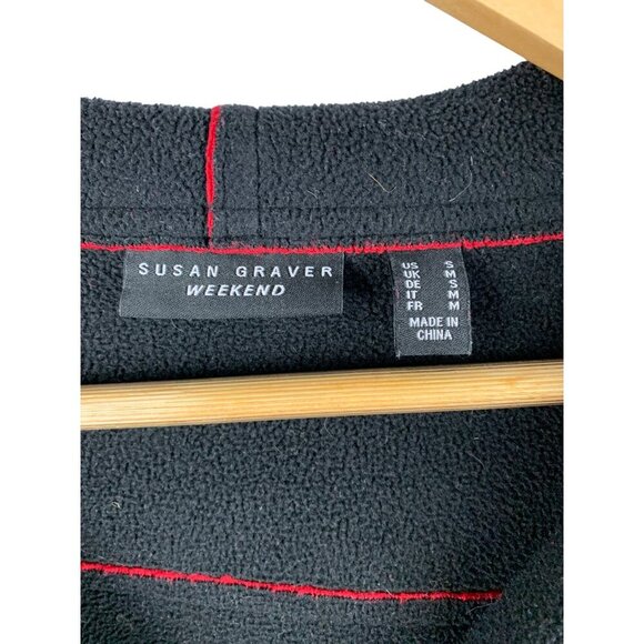 Susan Graver Weekend Red Hooded Coat S Polyester - Picture 4 of 5